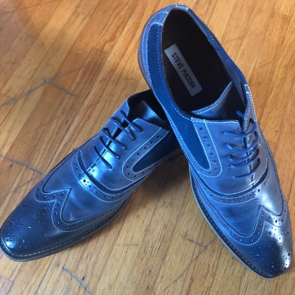 Steve Madden Blue Suede Oxford Brogues 👞